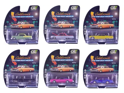 Greenlight California Lowriders Series 7 Set Of 6 Pieces 1/64 Diecast Model Cars By