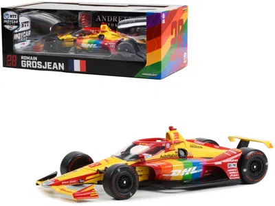 Greenlight Dallara Indycar #28 Romain Grosjean "dhl Delivered With Pride" Andretti Autosport "ntt Indycar Serie In Multi