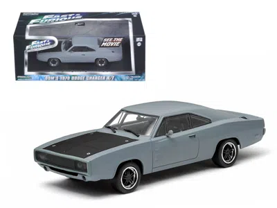 Greenlight Dom's 1970 Dodge Charger R/t Primered Grey "fast And Furious" Movie (2009) 1/43 Diecast Car Model By In Green