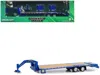 Greenlight Gooseneck Trailer Blue With Red And White Conspicuity Stripes "hobby Exclusive" Series 1/64 Diecast  In Blue