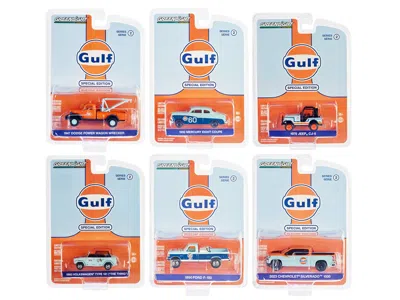 Greenlight Gulf Oil Special Edition Series 2 Set Of 6 Cars 1/64 Diecast Model Cars By  In Multi