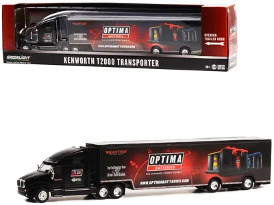 Greenlight Kenworth T2000 Transporter Black "optima Batteries: The Ultimate Power Source" "hobby Exclusive" Ser