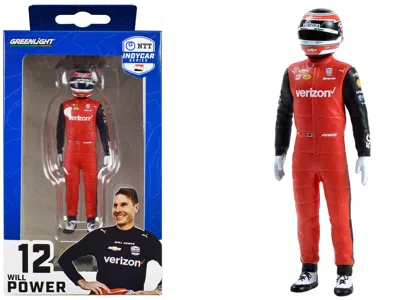 Greenlight Ntt Indycar Series #12 Will Power Driver Figure "verizon 5g - Team Penske" For 1/18 Scale Models By