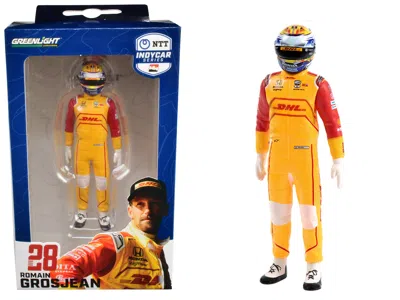 Greenlight Ntt Indycar Series #28 Romain Grosjean Driver Figure "dhl - Andretti Autosport" For 1/18 Scale Model