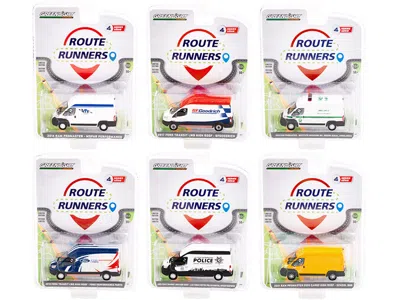Greenlight Route Runners Set Of 6 Vans Series 4 1/64 Diecast Model Cars By