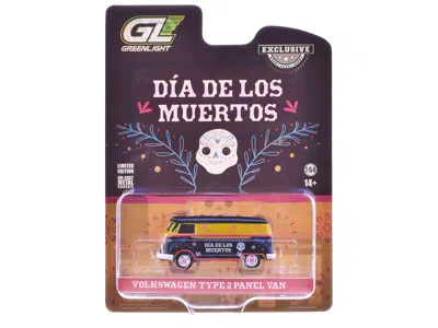 Greenlight Volkswagen Type 2 Panel Van "dia De Los Muertos 2025" Black And Yellow With Graphics "hobby Exclusiv In Multi