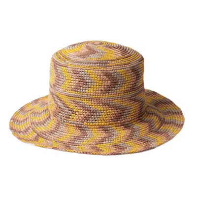 Greenpacha Unisex Salema Beach Straw Hat In Multi Yellows