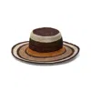 Greenpacha Women's Topanga Straw Hat In Natural Red Stripe In Multi