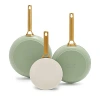 Greenpan 3 Piece Reserve Frypan Set In Dark Green