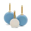 Greenpan Reserve Set Of 3 Nonstick Ceramic Frying Pans In Sky