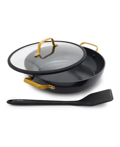 Greenpan Aluminum 2-piece Reserve Everyday Covered Pan And Solid Turner In Black
