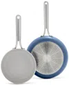 Greenpan Nova 2-pc. 8" And 10" Nonstick Frypan Set In Blue Nova