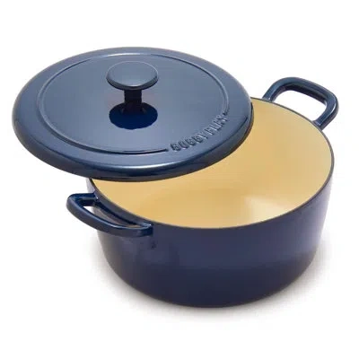 Greenpan Bobby Flay By  5.5qt Enameled Cast Iron Dutch Oven In Blue