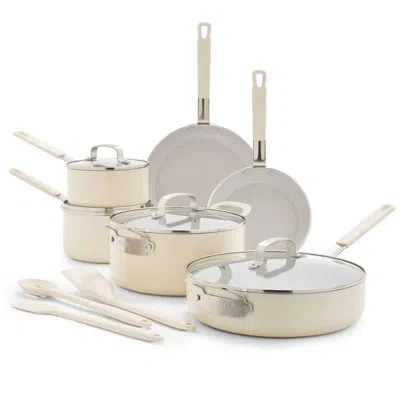 Greenpan Bobby Flay By  Professional Grade Ceramic Nonstick 13-piece Cookware Set In White
