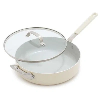 Greenpan Bobby Flay By  Professional Grade Ceramic Nonstick 4.5qt Sauté Pan With Lid In White