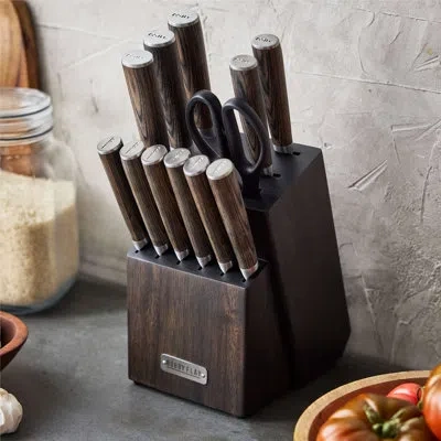 Greenpan Bobby Flay By  Stainless Stel 13-piece Knife Block Set In Brown