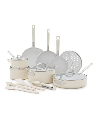 Greenpan Bobby Flay Ceramic Nonstick 16-piece Cookware Set In Cream