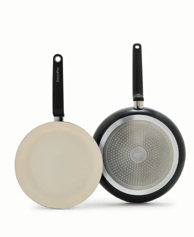 Greenpan Ceramic Nonstick 2-piece Frypan Set In Black