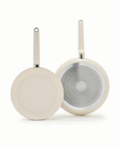 Greenpan Ceramic Nonstick 2-piece Frypan Set In Cream