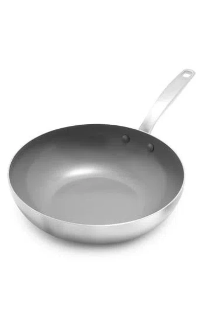 Greenpan Chatham Anodized Stainless Ceramic Nonstick Wok In Stainless Steel