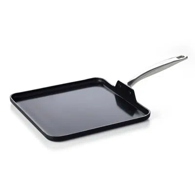 Greenpan Chatham Black Prime Midnight Healthy Ceramic Nonstick, 11" Griddle Pan In Silver;black