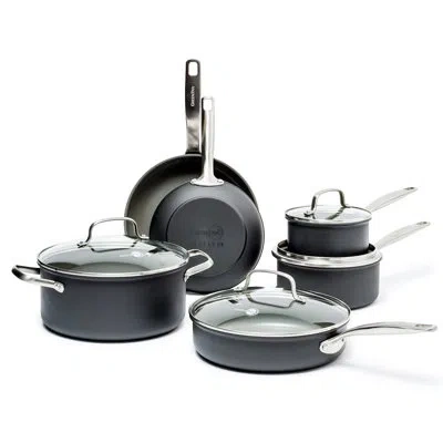 Greenpan Chatham Healthy Ceramic Nonstick 10 Piece Cookware Set In Silver;black