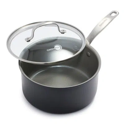 Greenpan Chatham Healthy Ceramic Non-stick Covered Saucepan, 3 Quart, Gray