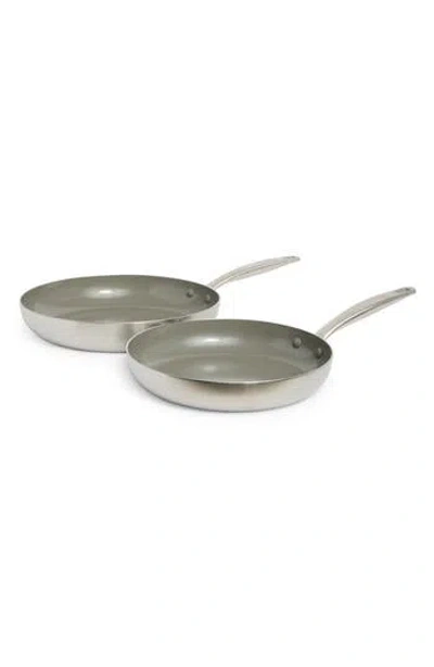 Greenpan Chatham Stainless Steel Set Of 2 Fry Pans