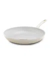 Greenpan Dover Ceramic Nonstick 12" Frypan In Cream