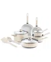 Greenpan Dover Ceramic Nonstick 12-piece Cookware Set In Cream