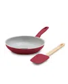 Greenpan Dover Ceramic Nonstick 7" Frypan With Spatula In Red