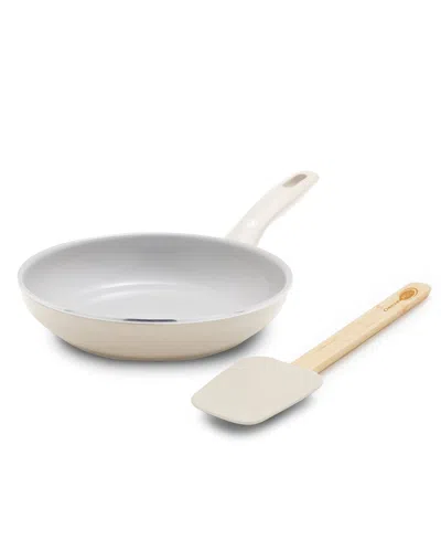 Greenpan Dover Ceramic Nonstick 8" Frypan With Spatula In Cream