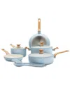 Greenpan Essence Ceramic Cookware Set In Blue
