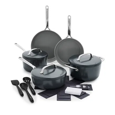 Greenpan Gp5 15 Piece Ceramic Nonstick Cookware Set In Slate