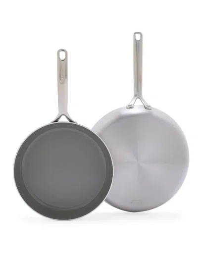 Greenpan Gp5 Set Of 2 Stainless Steel Nonstick Frying Pans
