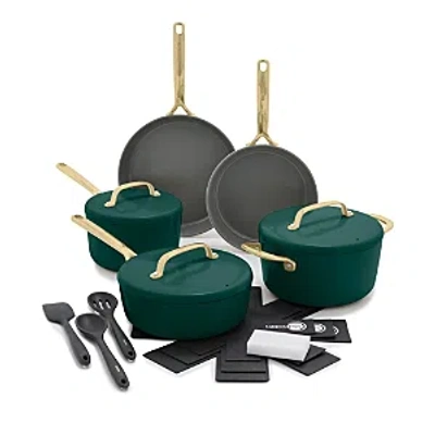 Greenpan Gp5 Champagne 8 Piece Ceramic Non-stick Cookware Set With 3-piece Utensil Set - 100% Exclus In Forest Green