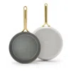 Greenpan Gp5 Champagne Ceramic Nonstick 9.5 & 11 Frypan Set - Exclusive In Cream