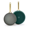 Greenpan Gp5 Champagne Ceramic Nonstick 9.5 & 11 Frypan Set - 100% Exclusive In Forest Green
