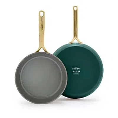 Greenpan Gp5 Champagne Ceramic Nonstick 9.5 & 11 Frypan Set - 100% Exclusive In Forest Green