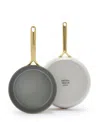 Greenpan Gp5 Champagne Healthy Ceramic Nonstick 2-pack Frypan Set In Cream