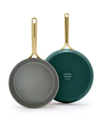 Greenpan Gp5 Champagne Healthy Ceramic Nonstick 2-pack Frypan Set In Rainforest Green