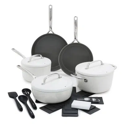 Greenpan Gp5 Colors Healthy Ceramic Nonstick 15-piece Cookware Set In Cloud Cream