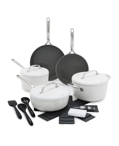 Greenpan Gp5 Hard Anodized Healthy Ceramic Nonstick 15-piece Set In White