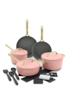 Greenpan Gp5 Infinite8 11-piece Anodized Aluminum Ceramic Nonstick Cookware Set With Champagne Handl In Dusty Rose