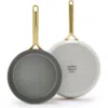 Greenpan Gp5 Champagne Healthy Ceramic Nonstick 2-pack Frypan Set In Cream