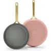 Greenpan Gp5 Set Of 2 Stainless Steel Nonstick Frying Pans In Pink
