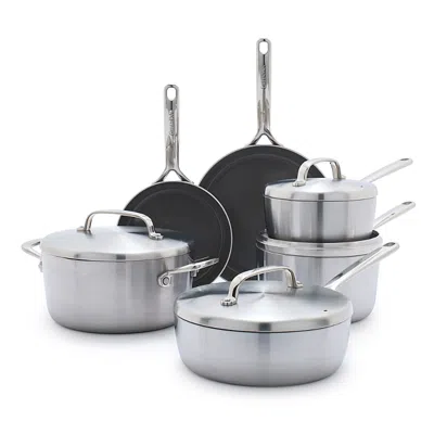 Greenpan Gp5 Stainless Steel 10 Piece Cookware Set In Metallic