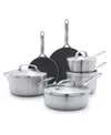 Greenpan Gp5 Stainless Steel Healthy Ceramic Nonstick 10-piece Cookware Set In Stainless Steel