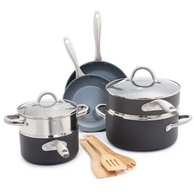 Greenpan Lima Hard-anodized Healthy Ceramic Nonstick 12 Piece Cookware Set In Black