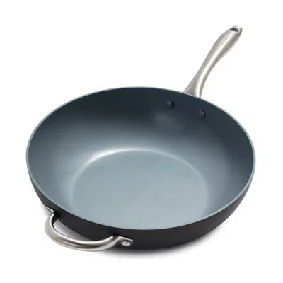 Greenpan Lima Healthy Ceramic Non-stick Hard Anodized Wok, 12.5" In Gray